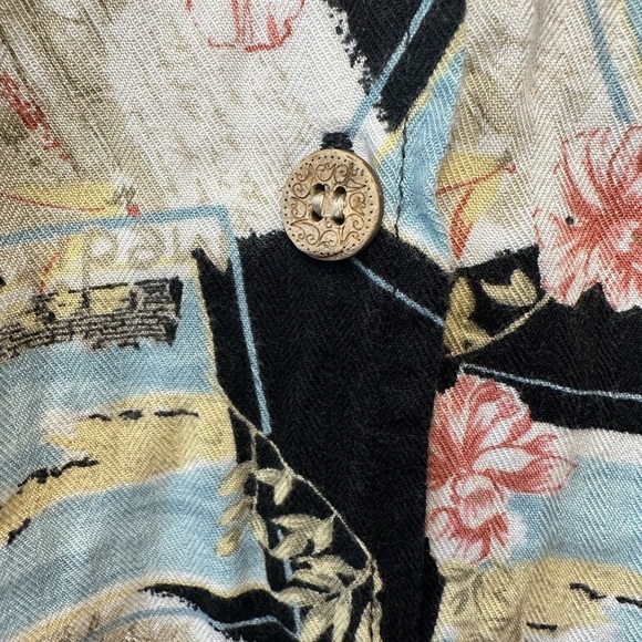 Bahama Beach Woman Y2K Pattern Gyaru button up - Picture 2 of 9